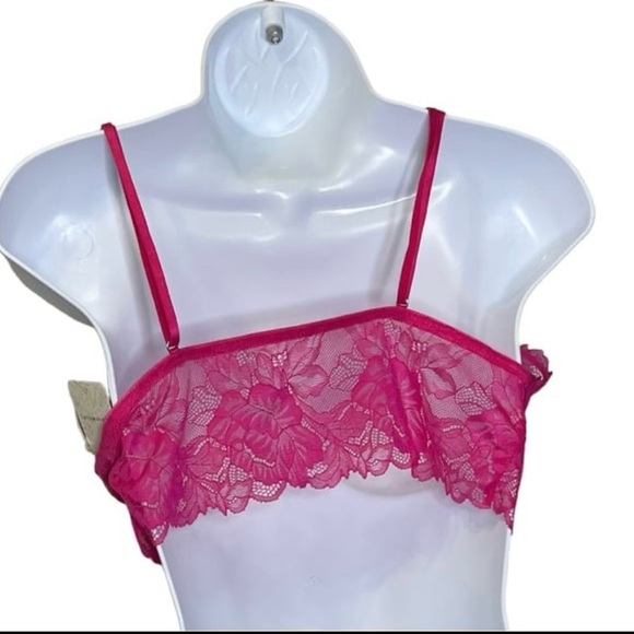 Free People Everyday Pink Lace Longline Bralette sz L New - Picture 4 of 8